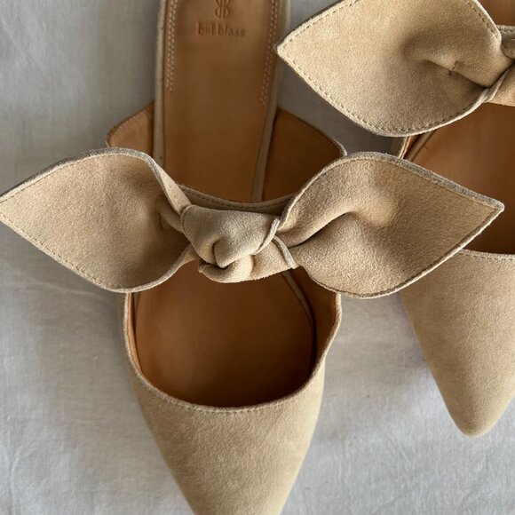 Bill Blass Slides with Bow, Suede, Size 7.5 - Picture 5 of 5